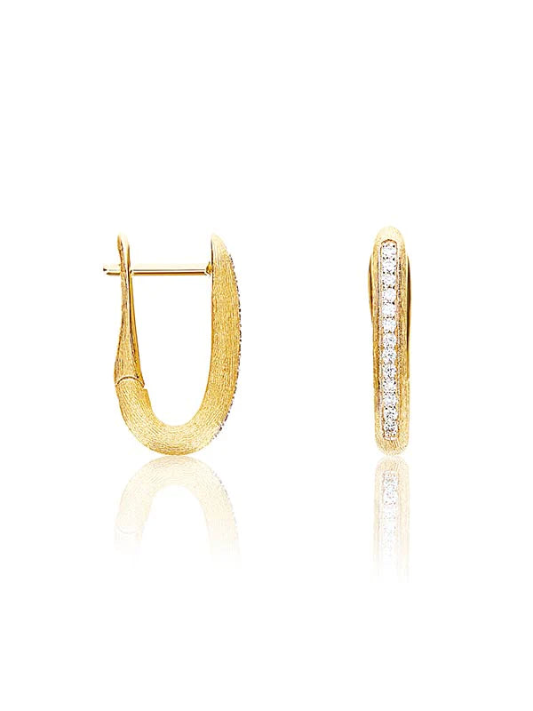 "LIBERA" SMALL GOLD SQUARE HOOP EARRINGS WITH DIAMONDS