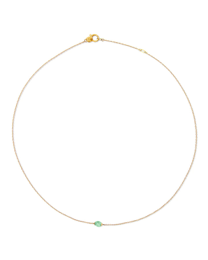 "AMAZONIA" GOLD AND GREEN AVENTURINE NECKLACE (SMALL)