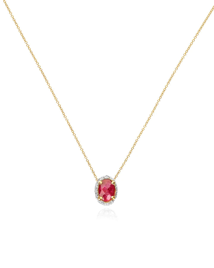 "REVERSE" GOLD, RUBY, DIAMONDS AND ROCK CRYSTAL DOUBLE-FACE NECKLACE