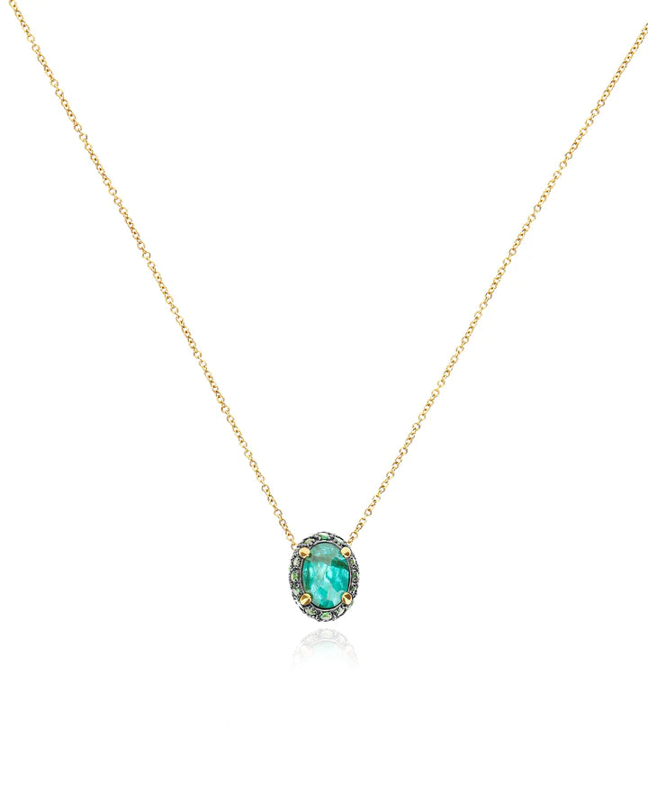 "REVERSE" GOLD, SAPPHIRE, TSAVORITE, AMETHYST, GREEN LABRADORITE AND ROCK CRYSTAL DOUBLE-FACE NECKLACE
