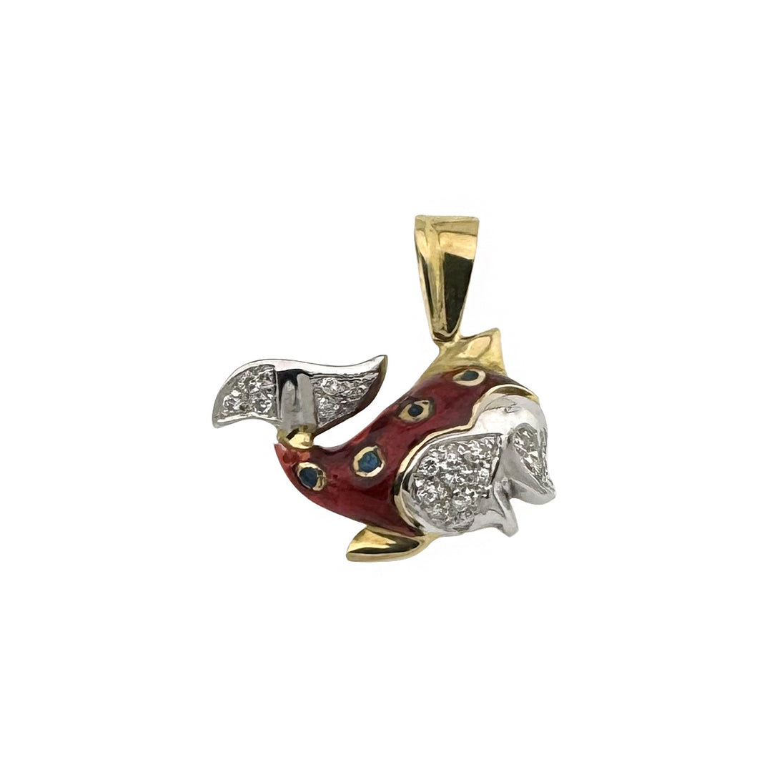 Vintage Gold Pendant with Diamonds