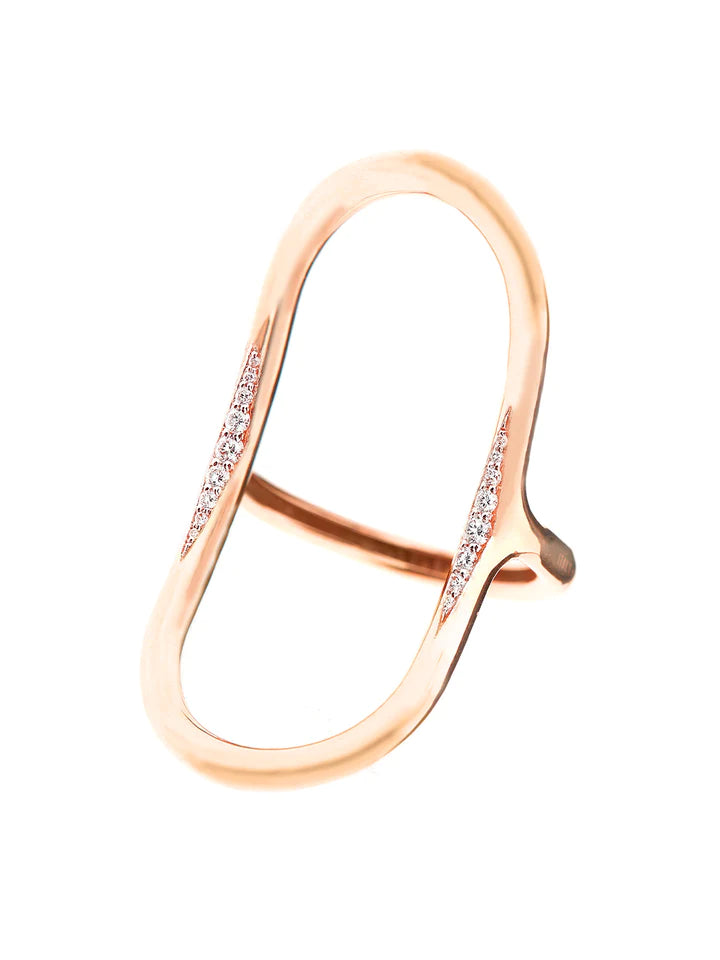 "LIBERA" GOLD AND DIAMONDS OPENED DESIGN RING