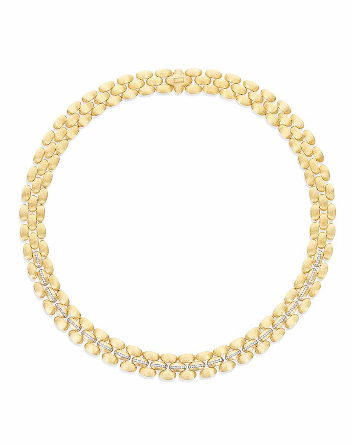 "DIVA" GOLD AND DIAMONDS STATEMENT NECKLACE