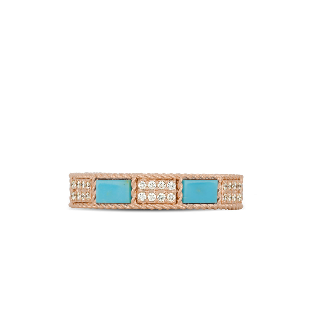 ART DECO RING WITH TURQUOISE AND DIAMONDS