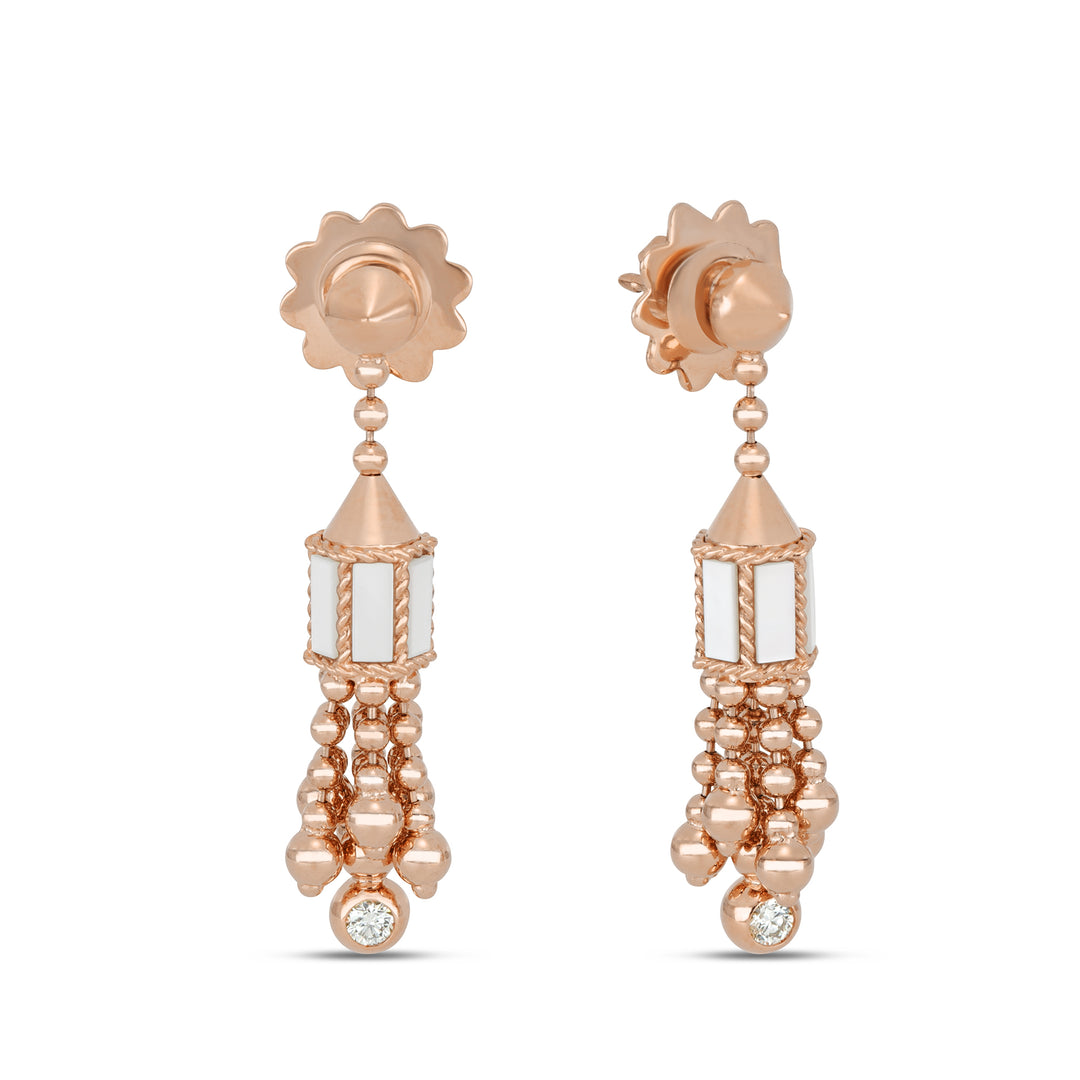 ART DECO EARRINGS WITH MOTHER OF PEARL AND DIAMONDS