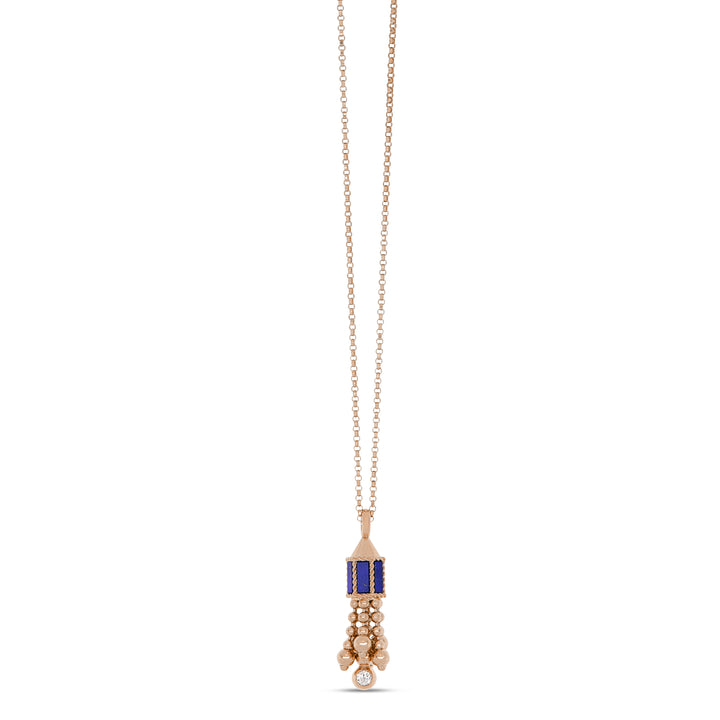 ART DECO NECKLACE WITH LAPIS LAZULI AND DIAMONDS