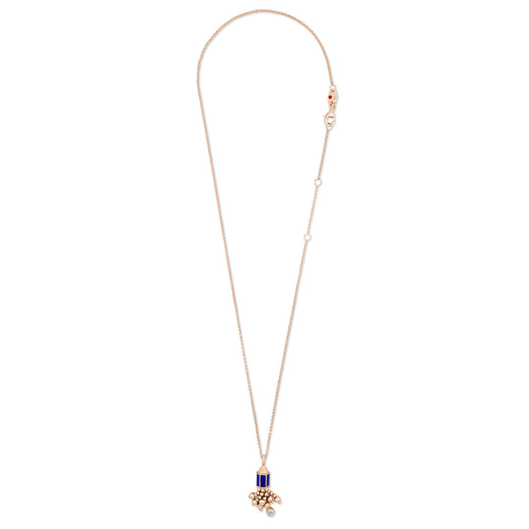 ART DECO NECKLACE WITH LAPIS LAZULI AND DIAMONDS
