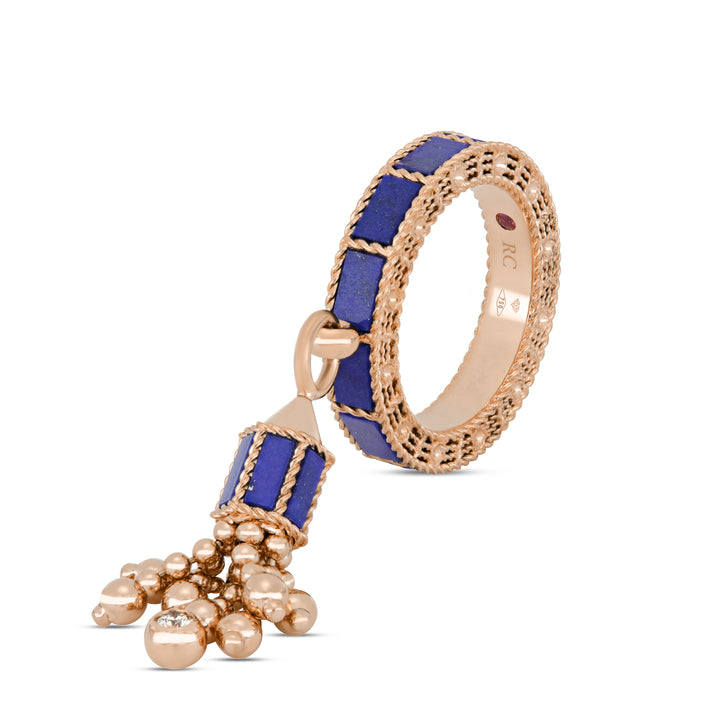 ART DECO RING WITH LAPIS LAZULI AND DIAMONDS