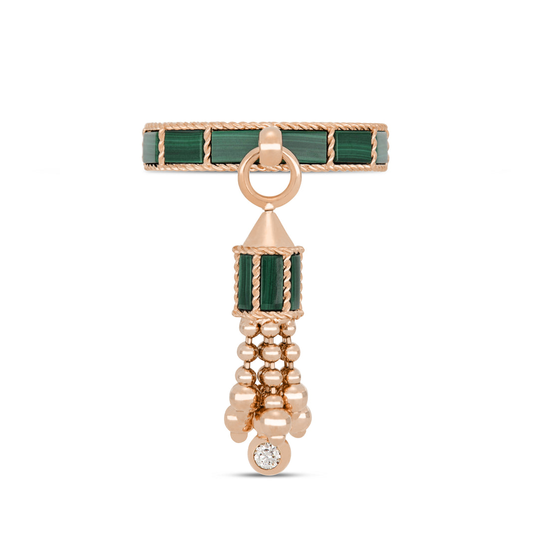 ART DECO RING WITH MALACHITE AND DIAMONDS