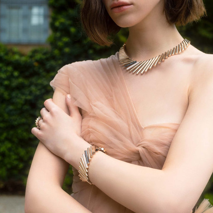 DOMINO BANGLE WITH DIAMONDS