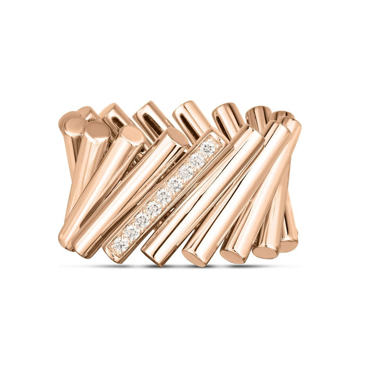 DOMINO RING WITH DIAMONDS