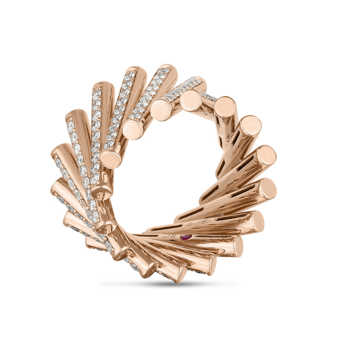 DOMINO RING WITH DIAMONDS