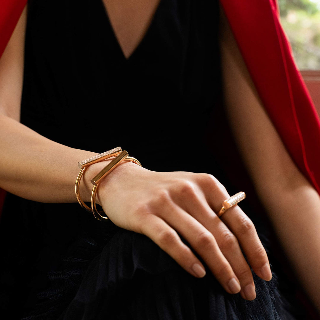 DOMINO BANGLE WITH DIAMONDS