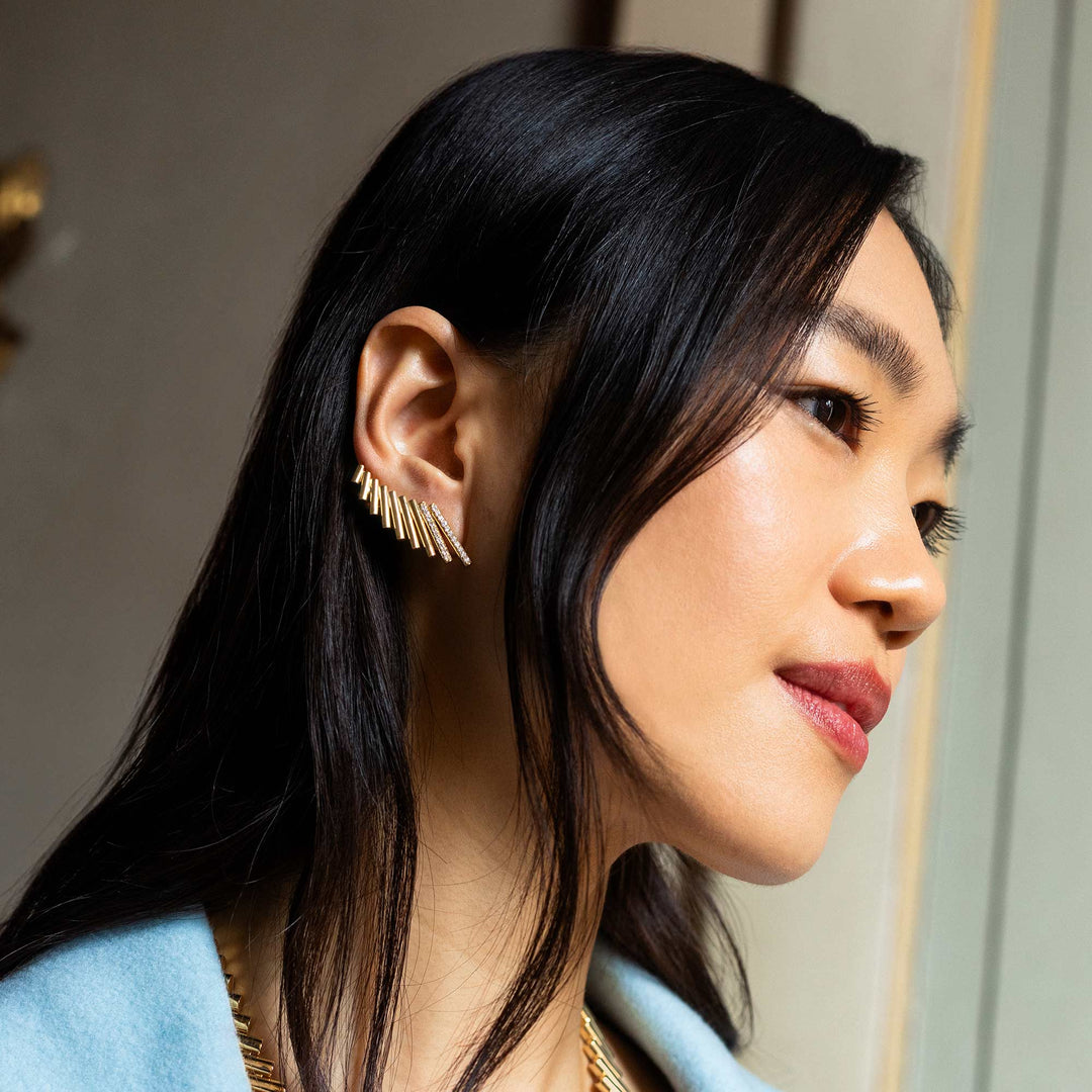 DOMINO EARRINGS WITH DIAMONDS