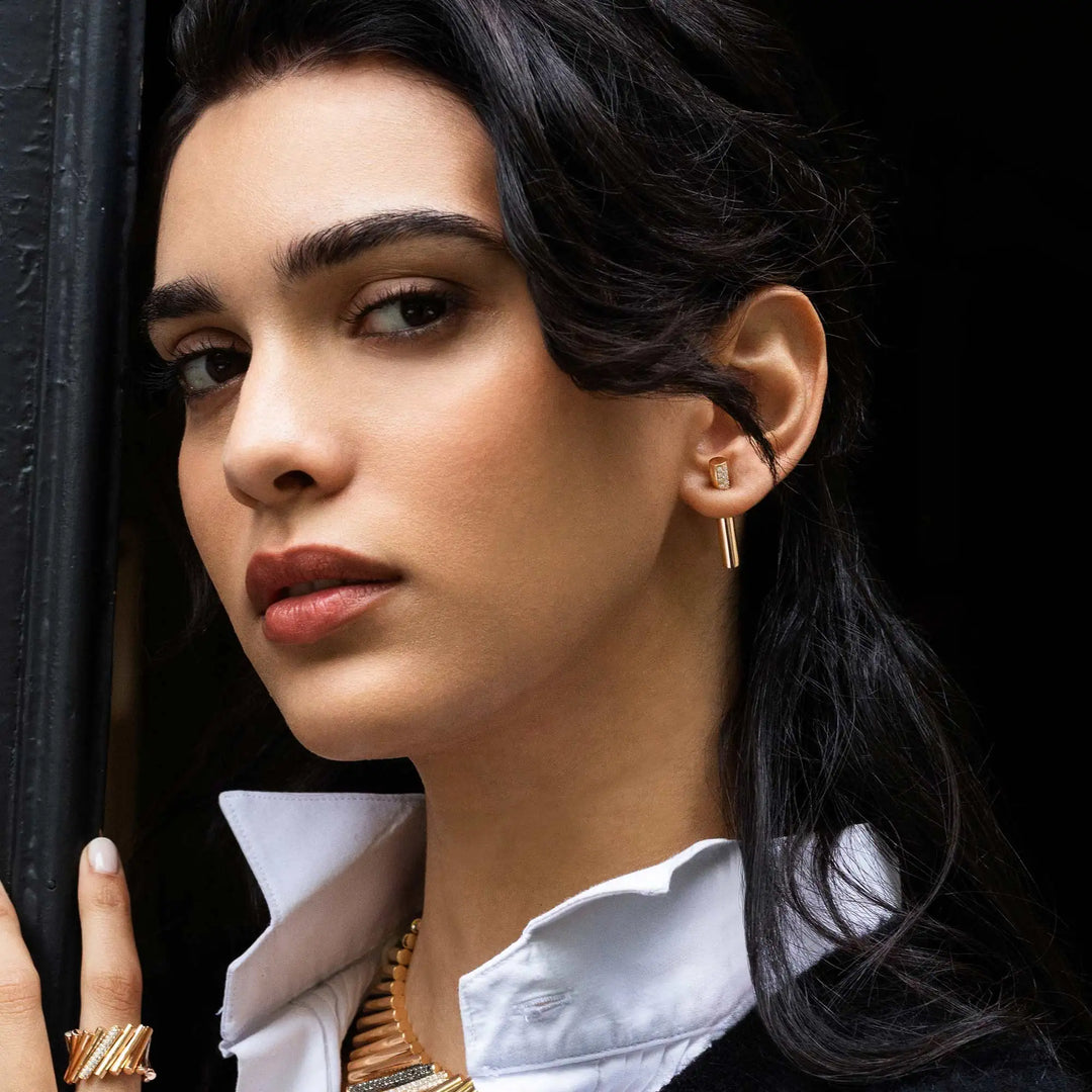 DOMINO EARRINGS WITH DIAMONDS