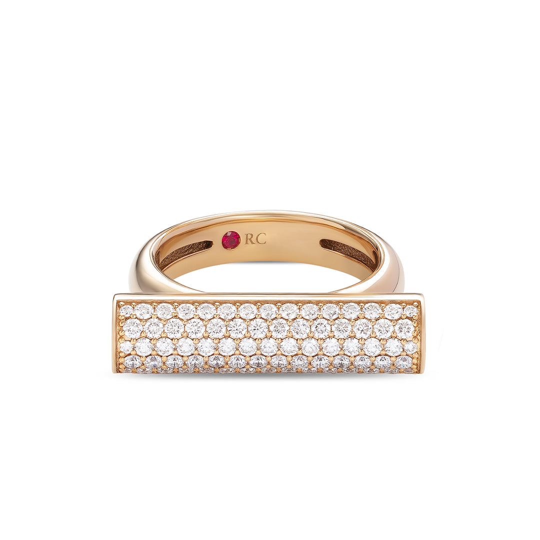 DOMINO RING WITH DIAMONDS