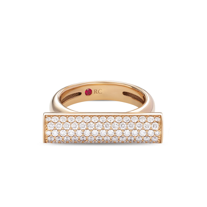 DOMINO RING WITH DIAMONDS