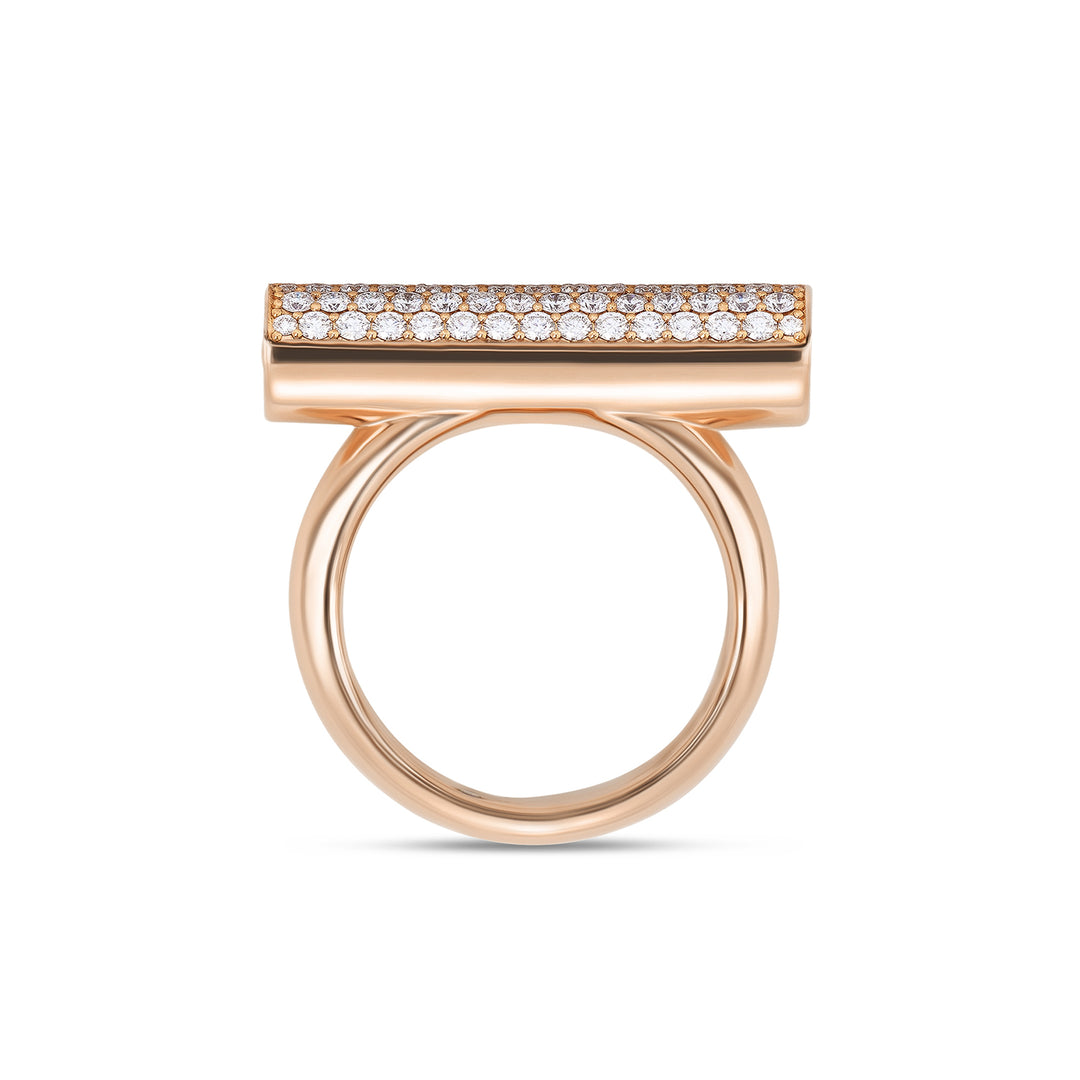 DOMINO RING WITH DIAMONDS