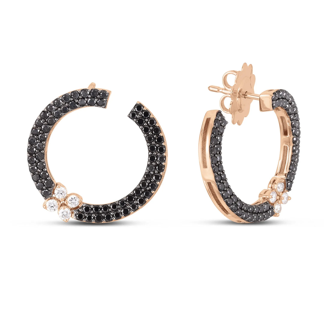 LOVE IN VERONA EARRINGS WITH BLACK AND WHITE DIAMONDS