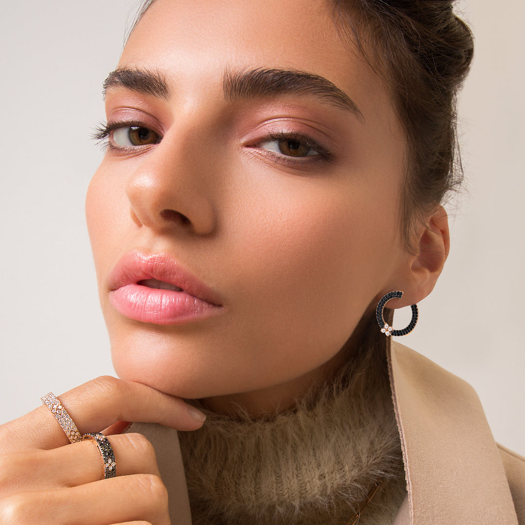 LOVE IN VERONA EARRINGS WITH BLACK AND WHITE DIAMONDS