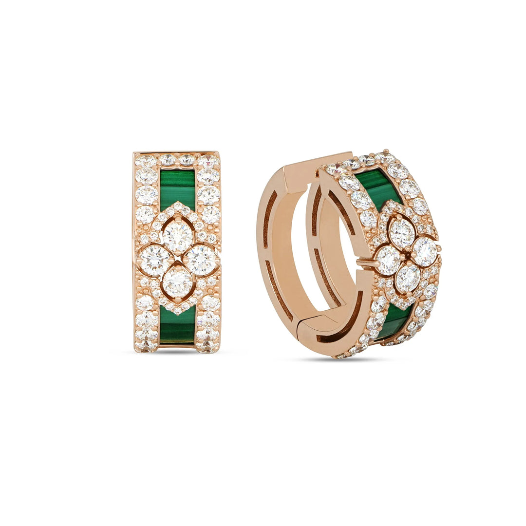 LOVE IN VERONA EARRINGS WITH MALACHITE AND DIAMONDS