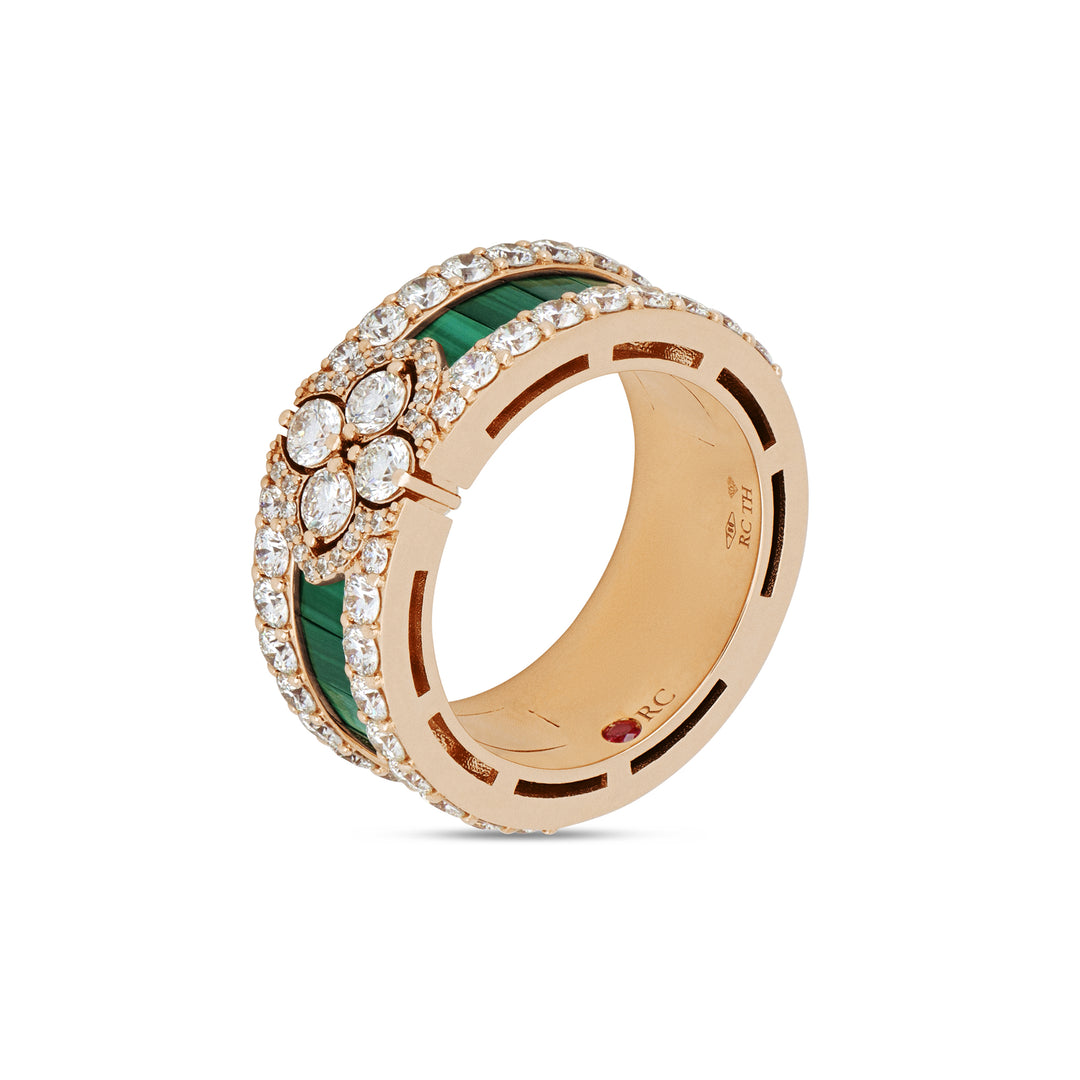 LOVE IN VERONA RING WITH MALACHITE AND DIAMONDS