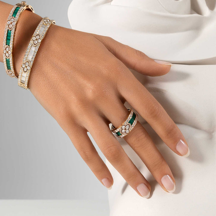 LOVE IN VERONA RING WITH MALACHITE AND DIAMONDS