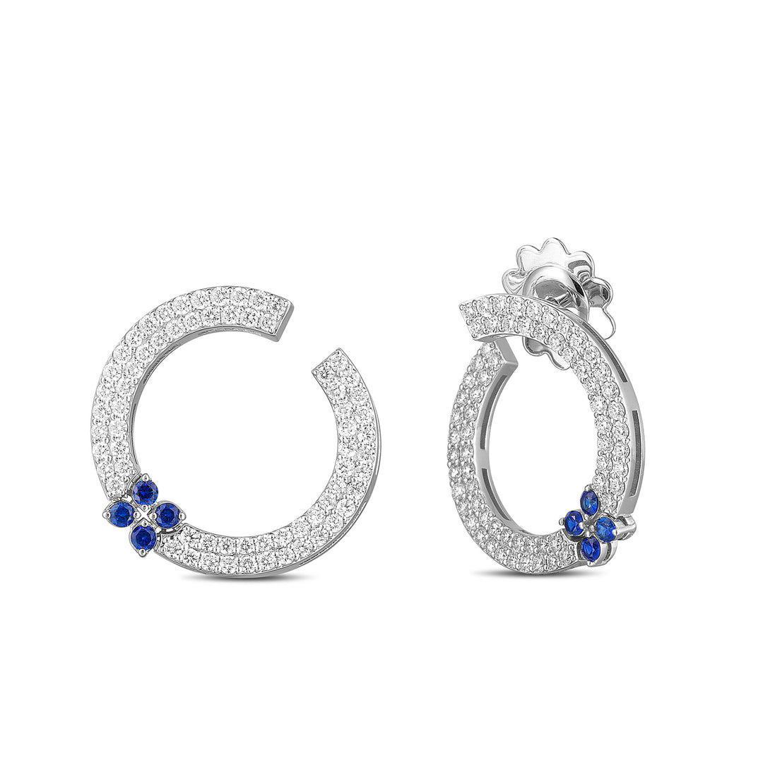 LOVE IN VERONA EARRINGS WITH DIAMONDS AND BLUE SAPPHIRES