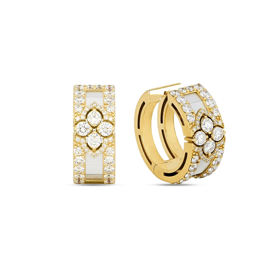 LOVE IN VERONA EARRINGS WITH MOTHER OF PEARL AND DIAMONDS