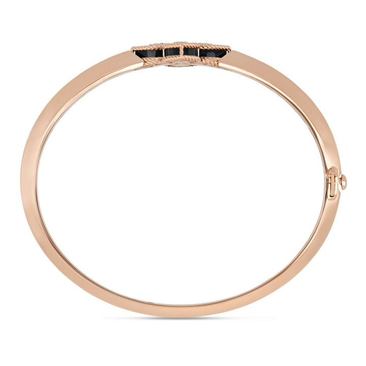 PRINCESS FLOWER BANGLE WITH DIAMONDS AND BLACK JADE