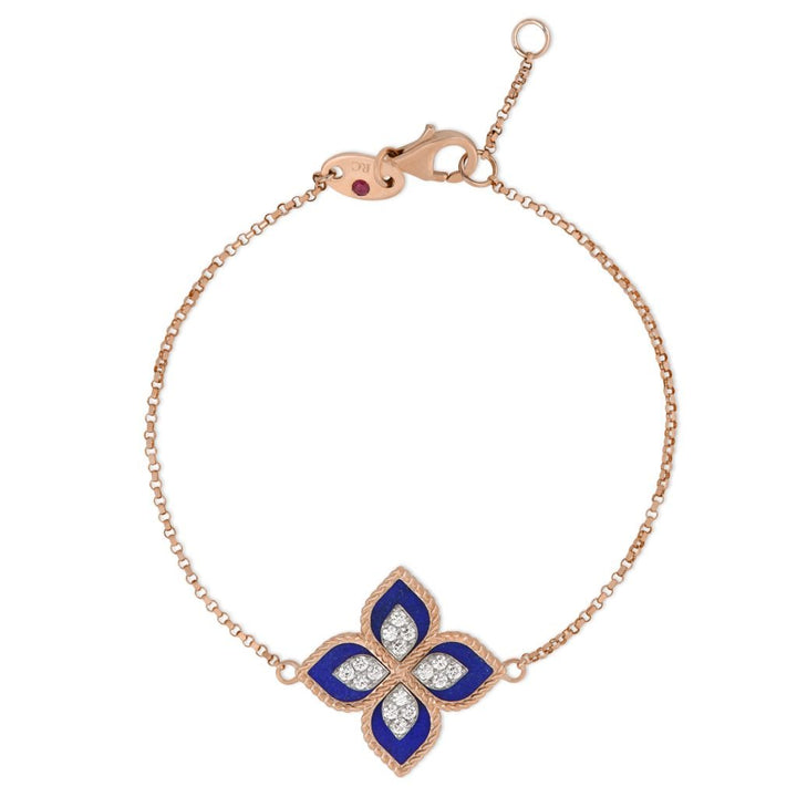 PRINCESS FLOWER BRACELET WITH DIAMONDS AND LAPIS