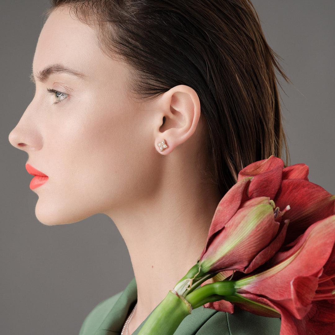 PRINCESS FLOWER EARRINGS WITH DIAMONDS