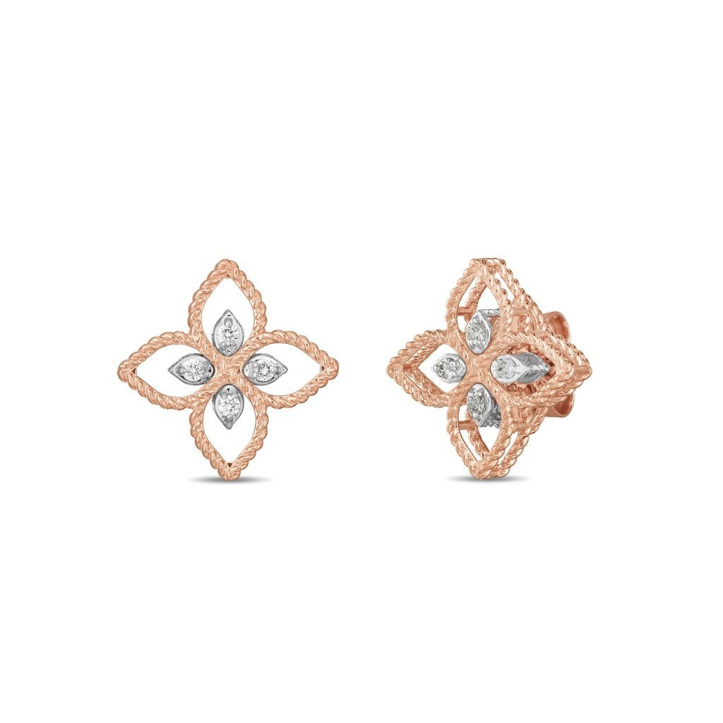 PRINCESS FLOWER EARRINGS WITH DIAMONDS