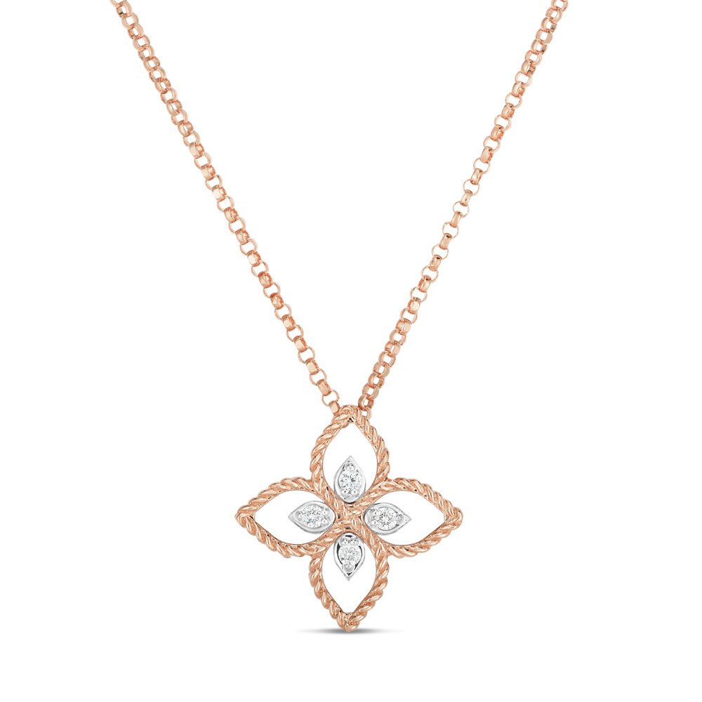 PRINCESS FLOWER PENDANT WITH DIAMONDS