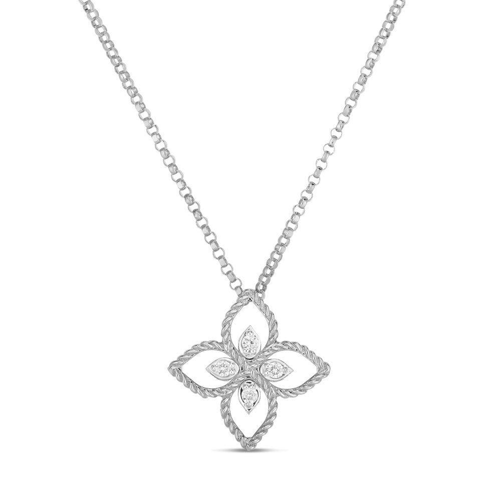 PRINCESS FLOWER PENDANT WITH DIAMONDS