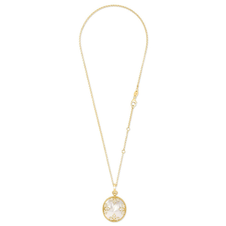 VENETIAN MEDALLIONS COLLAR WITH DIAMONDS AND MOTHER OF PEARL