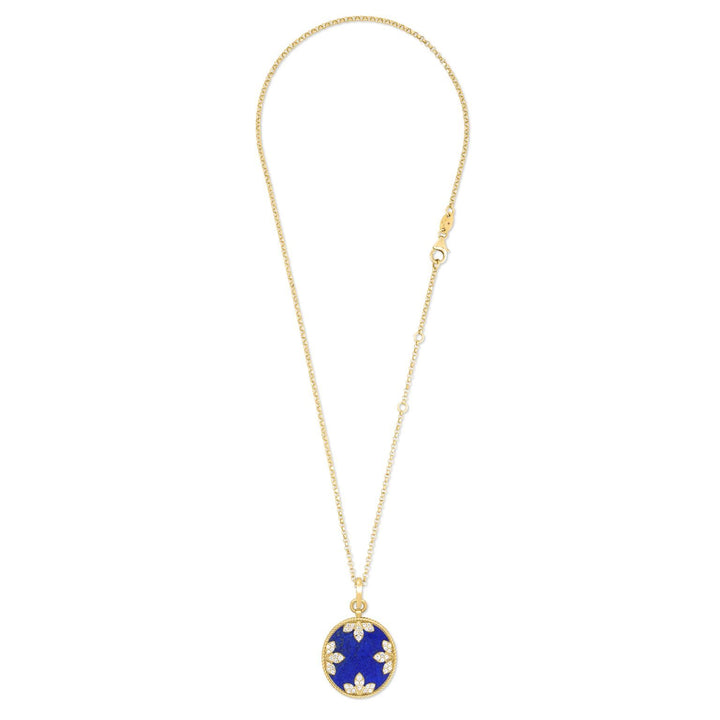 VENETIAN MEDALLIONS COLLAR WITH DIAMONDS AND LAPIS