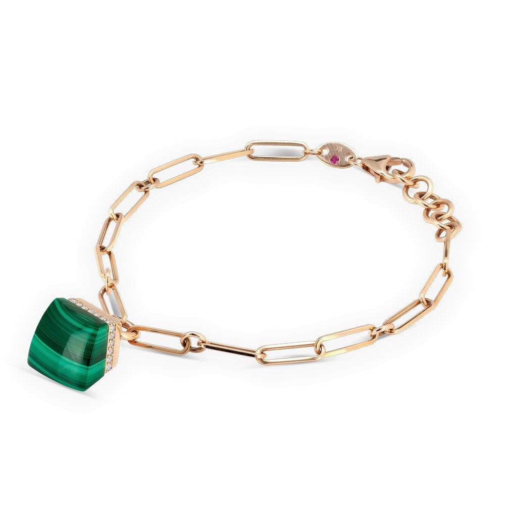 SAUVAGE PRIVE’ BRACELET WITH DIAMONDS AND MALACHITE