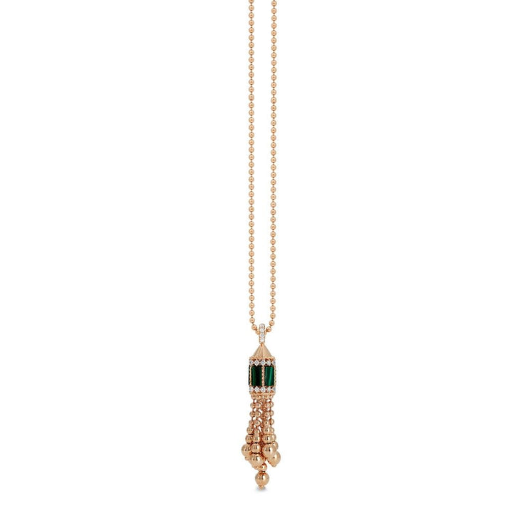 ART DECO NECKLACE WITH MALACHITE AND DIAMONDS
