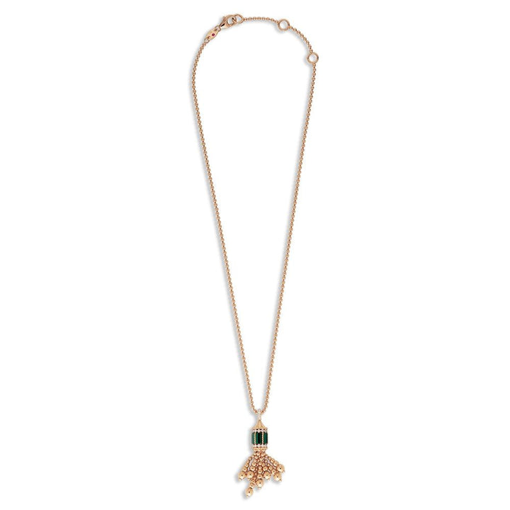 ART DECO NECKLACE WITH MALACHITE AND DIAMONDS