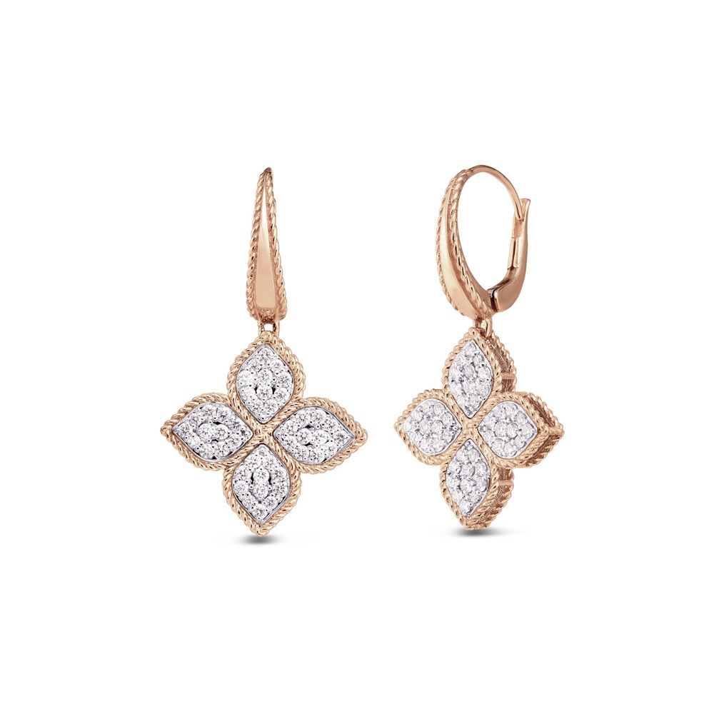 PRINCESS FLOWER EARRINGS WITH DIAMONDS