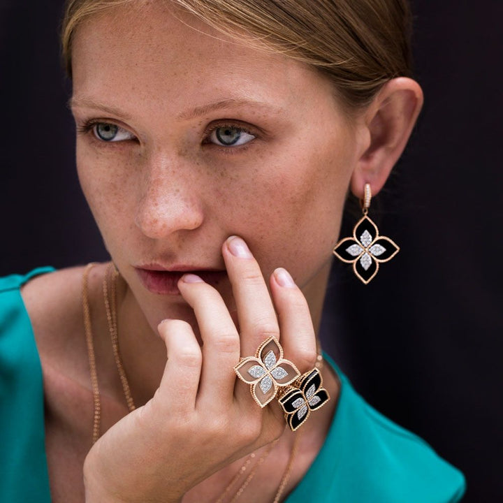 PRINCESS FLOWER EARRINGS WITH DIAMONDS