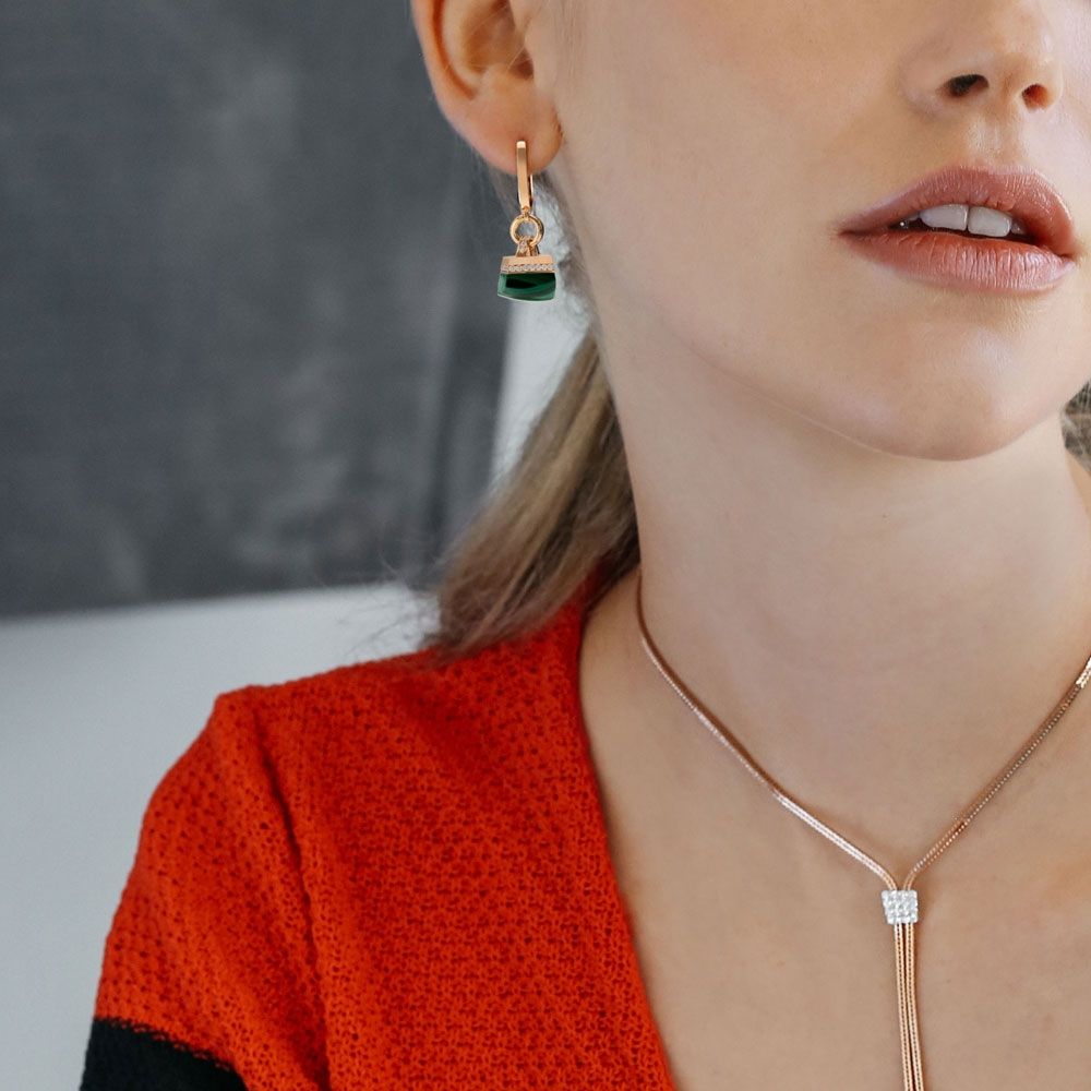 SAUVAGE PRIVE’ EARRINGS WITH MALACHITE