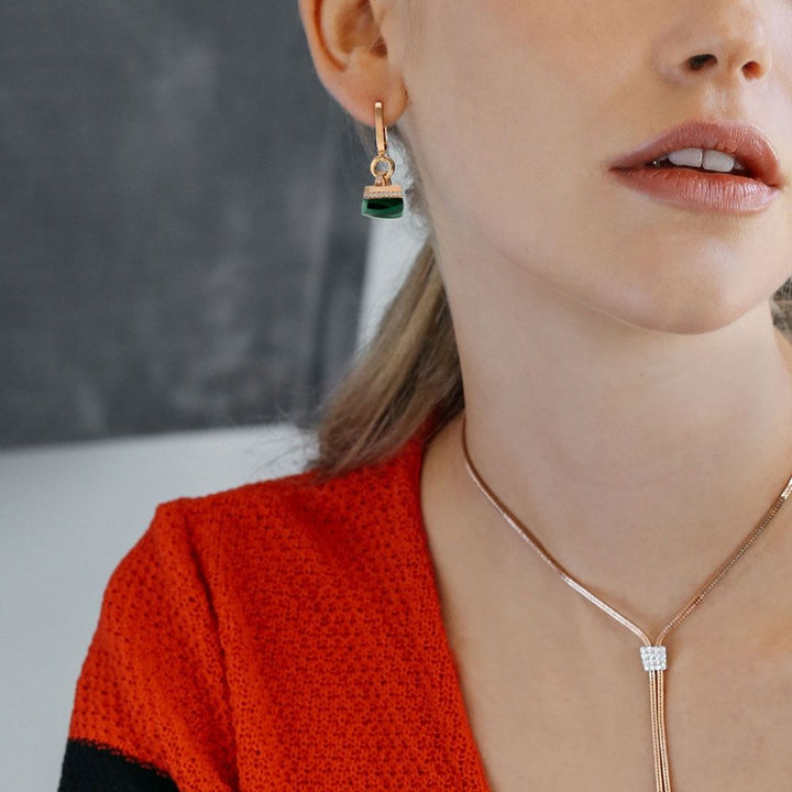 SAUVAGE PRIVE’ EARRINGS WITH MALACHITE