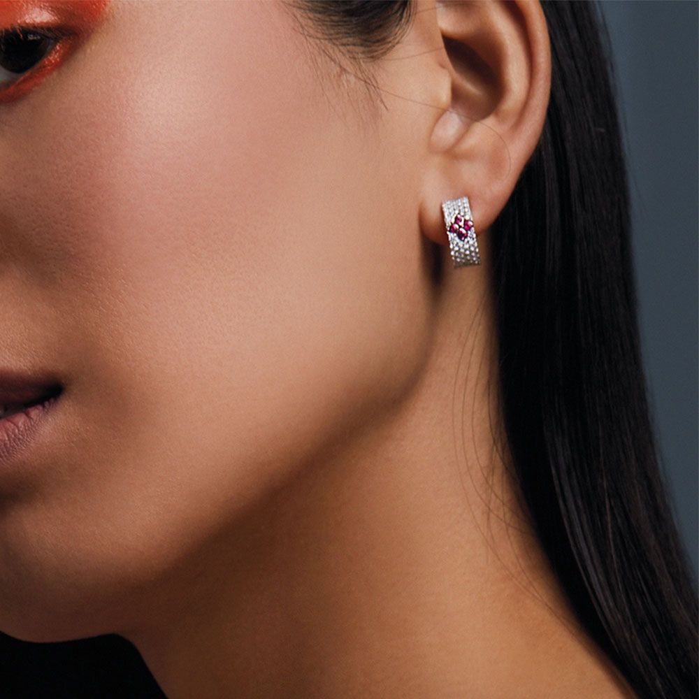 LOVE IN VERONA EARRINGS WITH DIAMONDS AND RUBIES