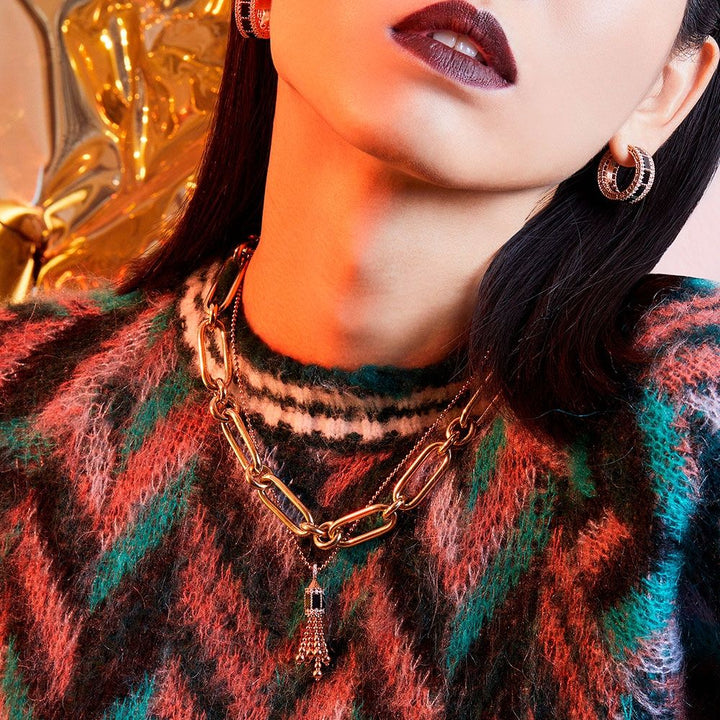 ART DECO NECKLACE WITH BLACK JADE AND DIAMONDS