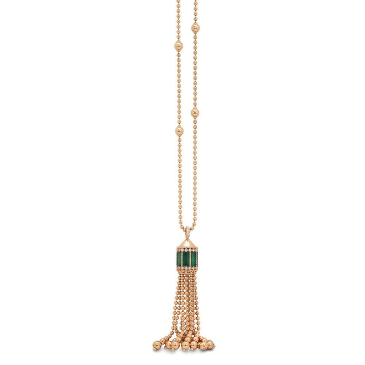 ART DECO NECKLACE WITH MALACHITE AND DIAMONDS