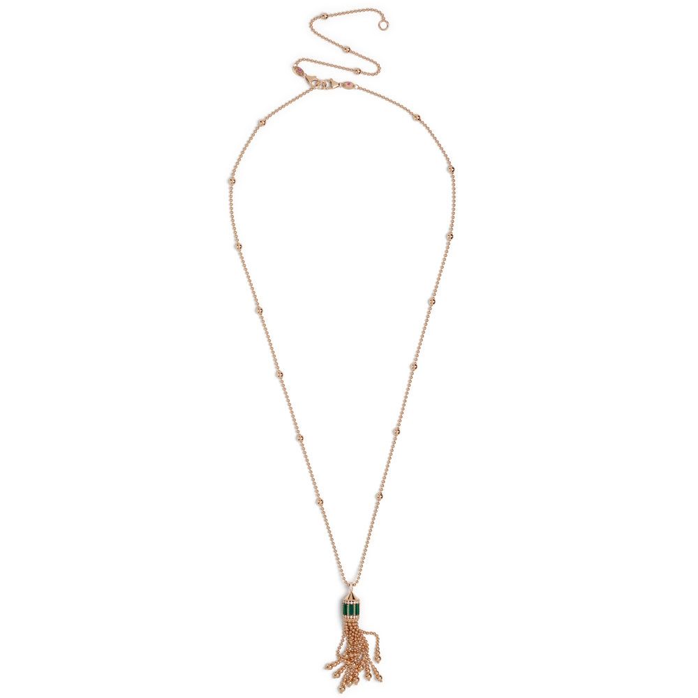 ART DECO NECKLACE WITH MALACHITE AND DIAMONDS