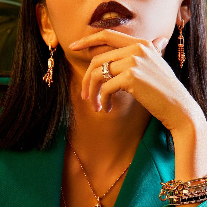 ART DECO EARRINGS WITH MALACHITE AND DIAMONDS