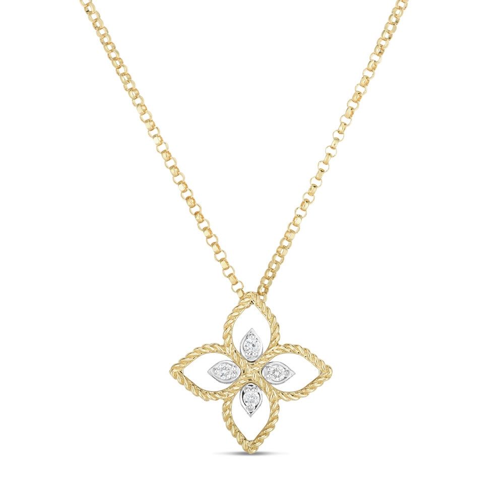 PRINCESS FLOWER PENDANT WITH DIAMONDS